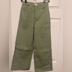 NWOT Whimsy & Row Flora Wide Leg Pant Mint Green Size 27 Retail $210